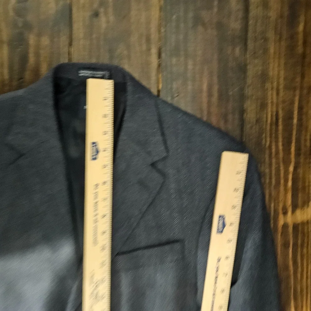 Nautica Men's Sport Coat Blazer Two Button Tweed Herringbone Gray Blue Lamb 40S